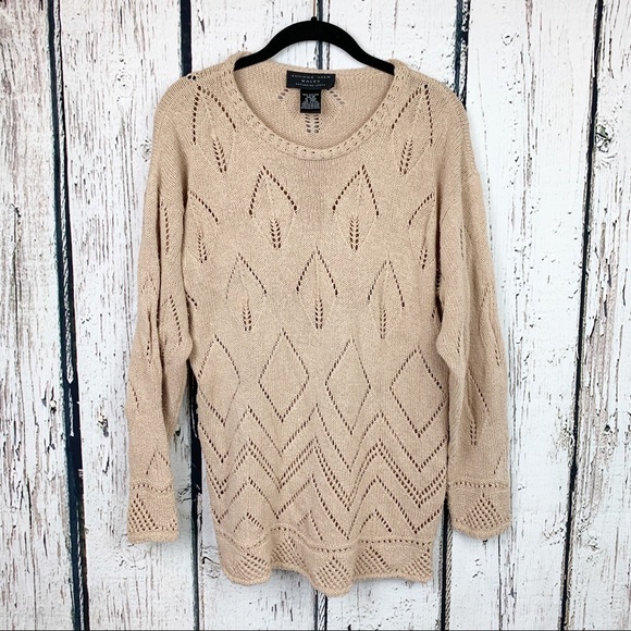 august silk Sweaters - Vintage August Silk Open Knit Sweater